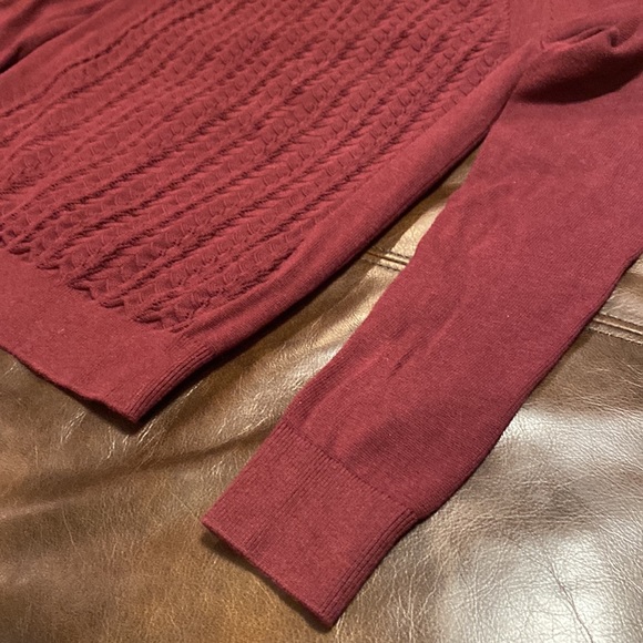 Loft Cranberry Textured XS Sweater - Picture 5 of 10